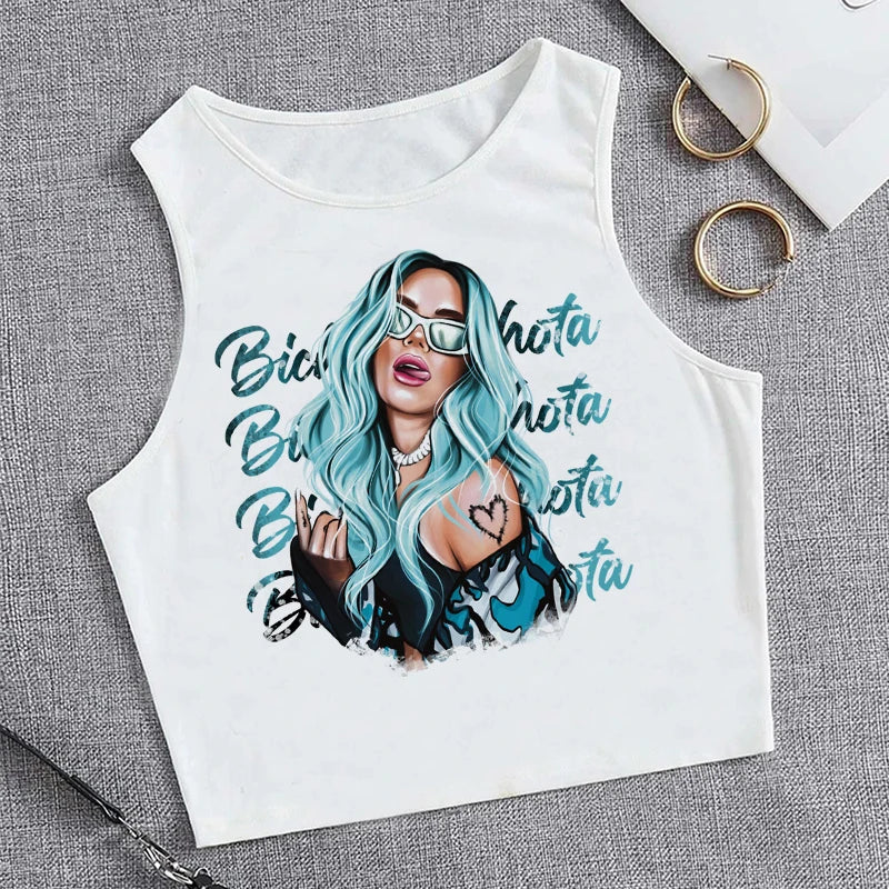 Hip Hop Tank Top Crop Top Manana Sera Bonito Bichota Karol G T Shirt Women Graphic T Shirts Trendy Clothing Grunge Tee Cropped