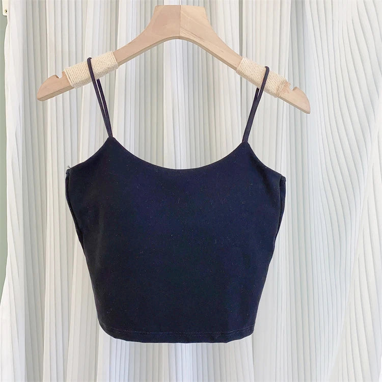 Tank Top For Women Summer Crop Tops Girls White Tube Top Female Underwear Bras Women'S T-Shirt Sleeveless Vest Camisole 2023hot