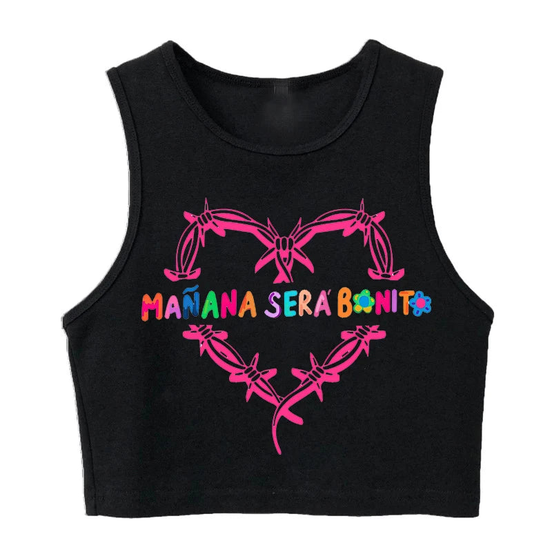 Hip Hop Tank Top Crop Top Manana Sera Bonito Bichota Karol G T Shirt Women Graphic T Shirts Trendy Clothing Grunge Tee Cropped