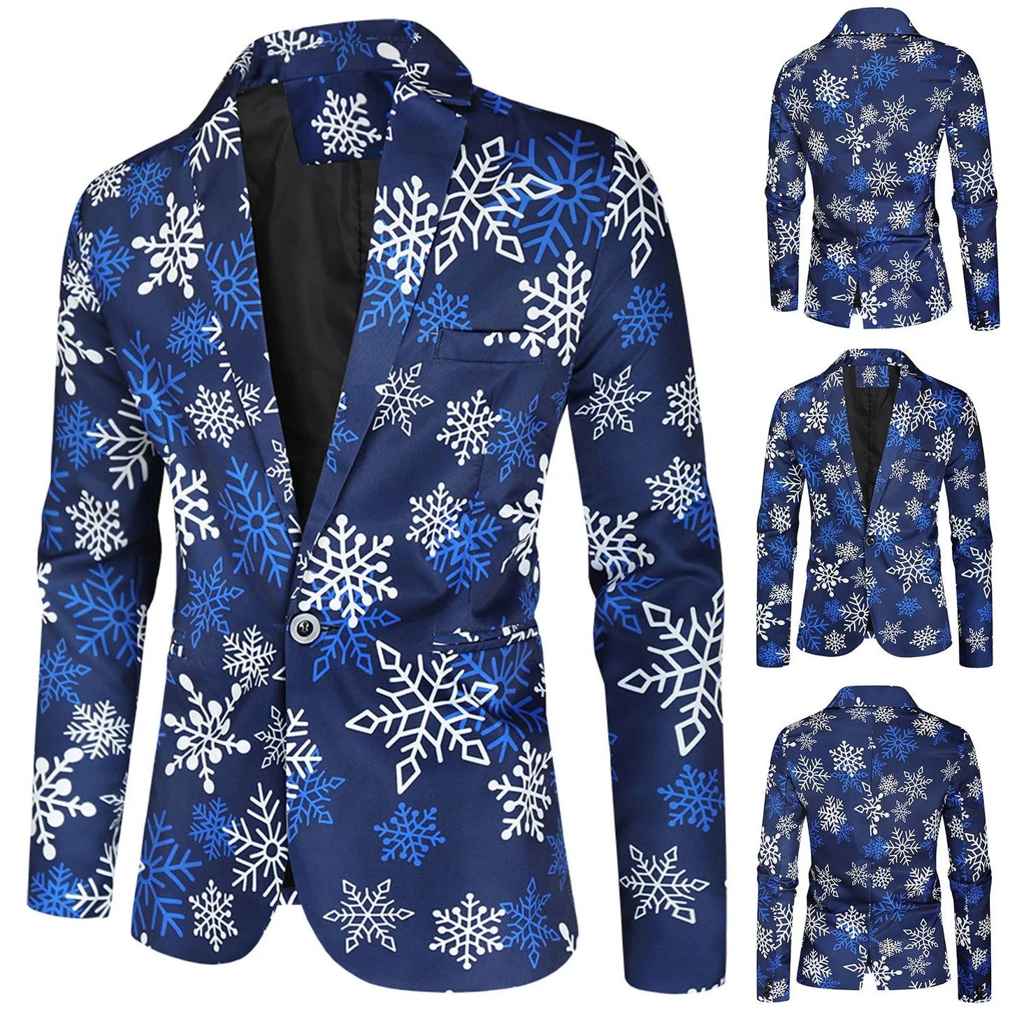 Men's Fashion Blazer 2024 New Trendy Hot Selling Party Coat Casual Slim Fit Buttons Suits Christmas Print Blazers Jacket For Men