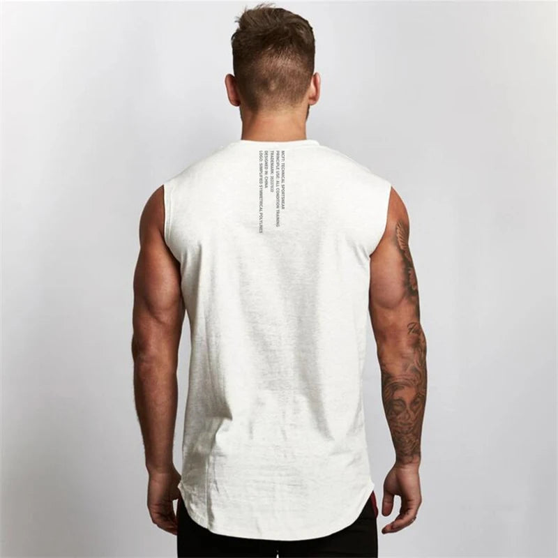 Brand Gym Clothing Muscle Man Cotton Tank Top Workout Sleeveless Compression Shirt Fitness Mens Sportswear Bodybuilding Vests