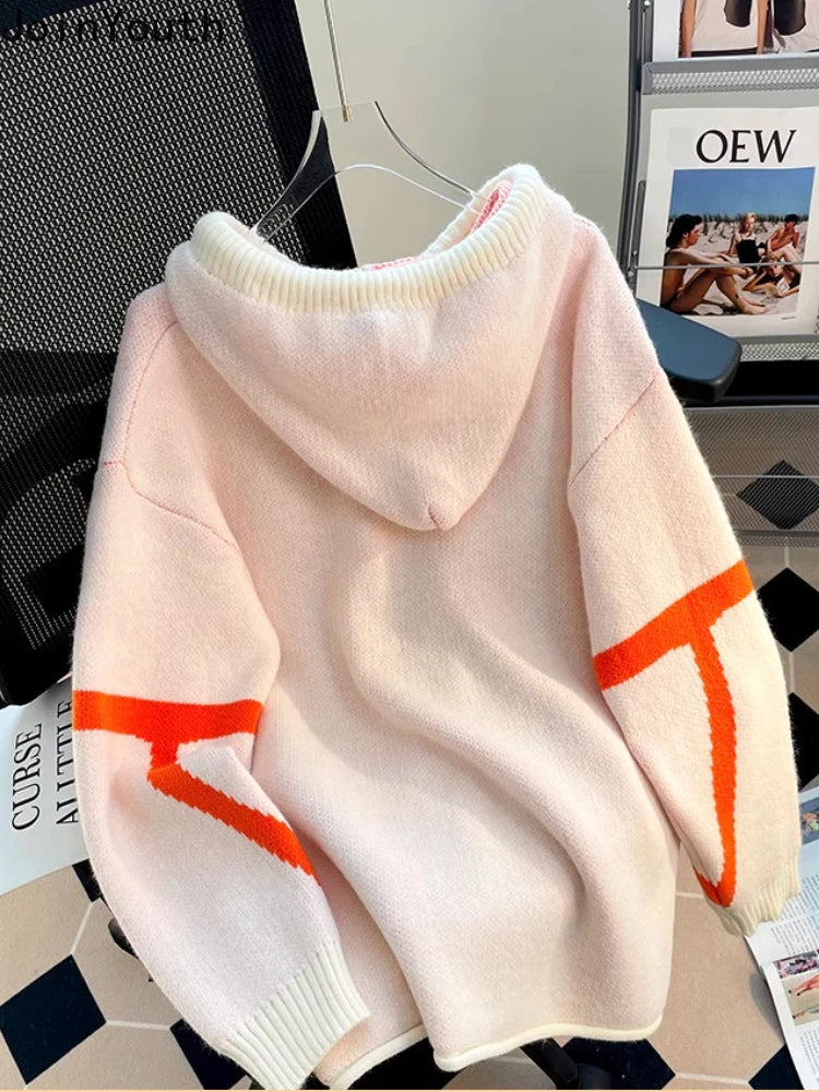 Knitted Hooded Sweater Women 2023 Ropa Mujer Sueter Mujer Fashion Korean Jumper Casual Pullovers Pull Femme Fall Winter Clothing