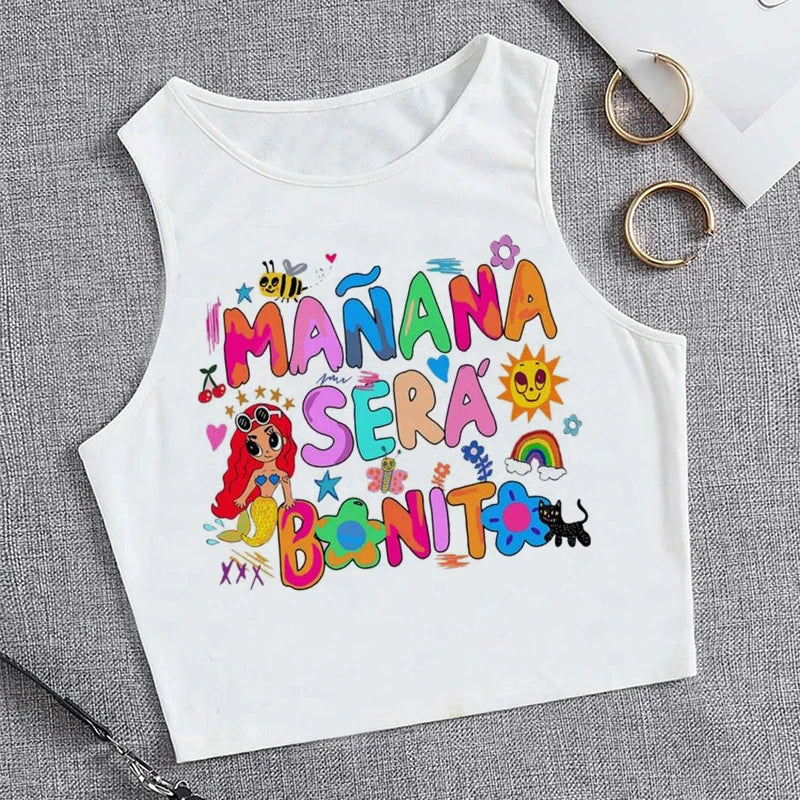 Hip Hop Tank Top Crop Top Manana Sera Bonito Bichota Karol G T Shirt Women Graphic T Shirts Trendy Clothing Grunge Tee Cropped