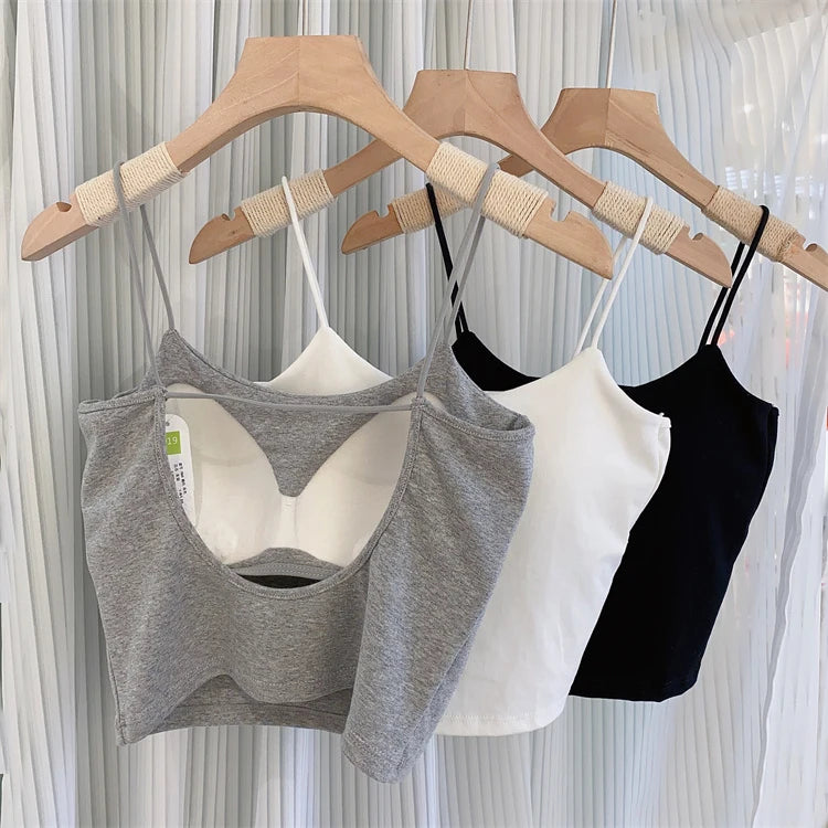 Tank Top For Women Summer Crop Tops Girls White Tube Top Female Underwear Bras Women'S T-Shirt Sleeveless Vest Camisole 2023hot