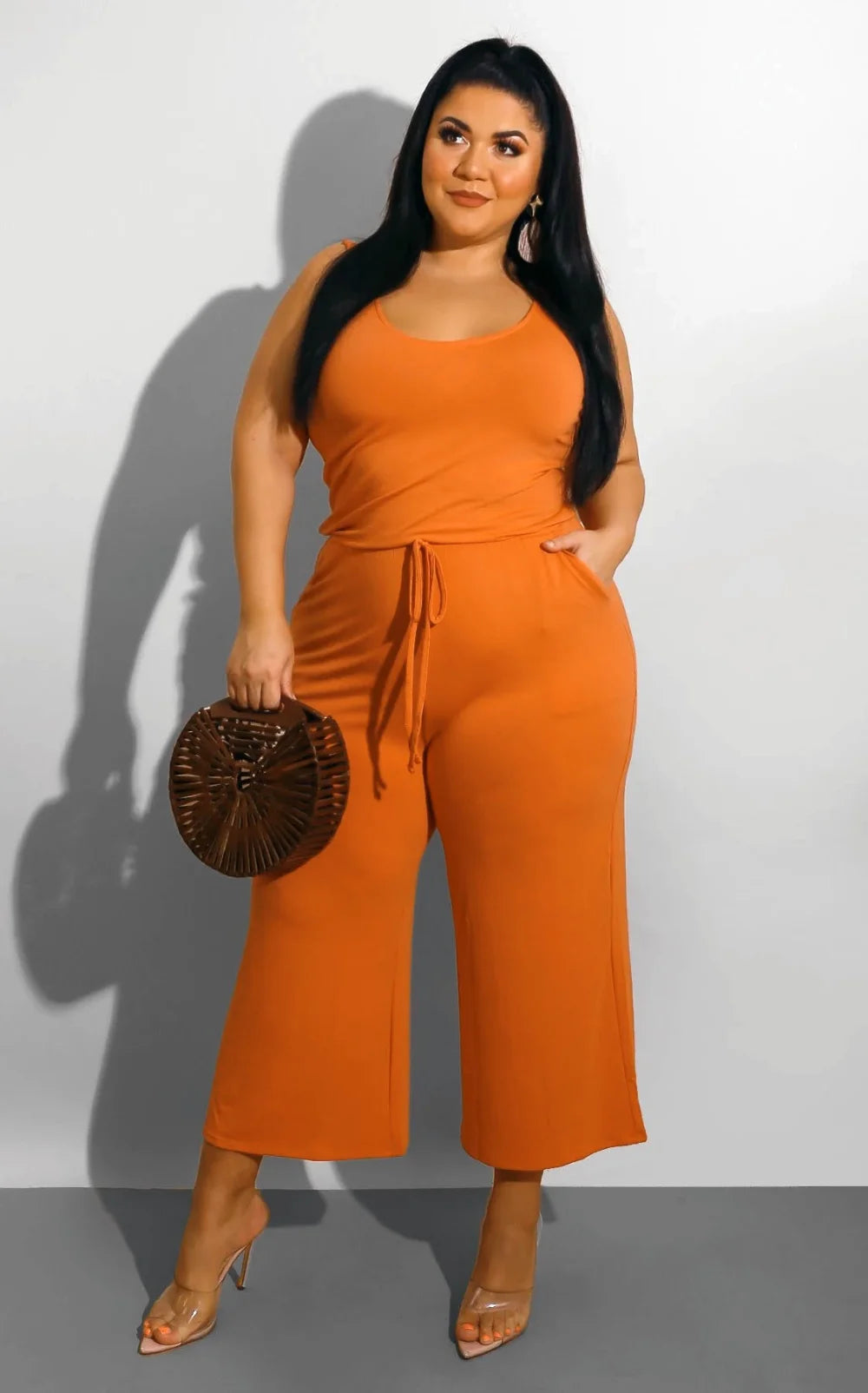 SOMO Plus Size Overalls for Women Summer Jumpsuit Outfits Solid Color Casual Wide Leg Suspender Pants Wholesale Dropshipping