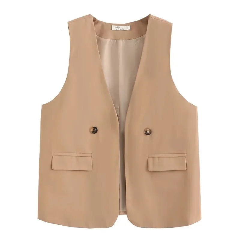 New 2023 Ladies Spring Autumn Plus Size Tops For Women Large Size Sleeveless Black V-neck Vest Coat 3XL 4XL 5XL 6XL