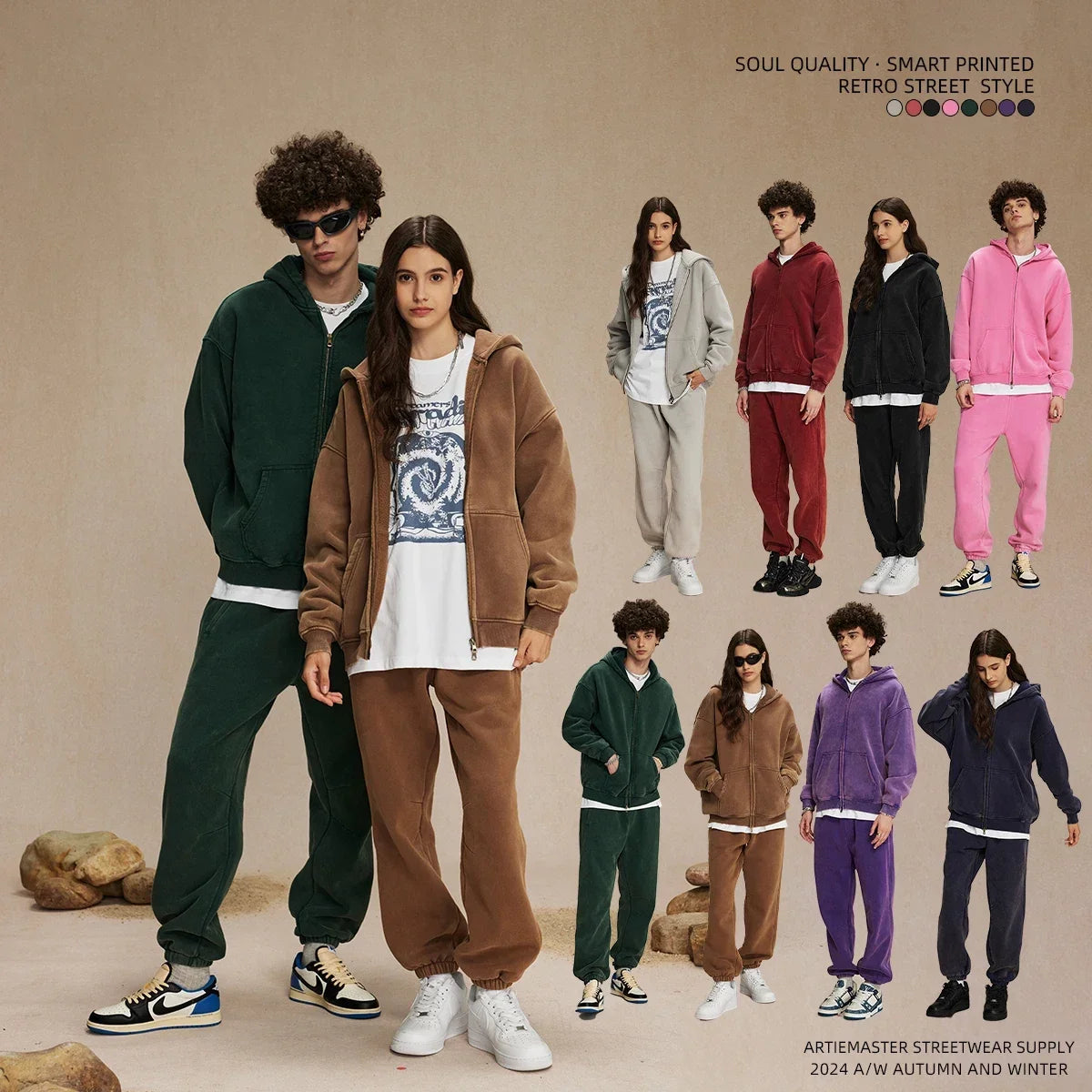 Fashion Classics for Both Men and Women Batik Fleece Zippered Hoodie