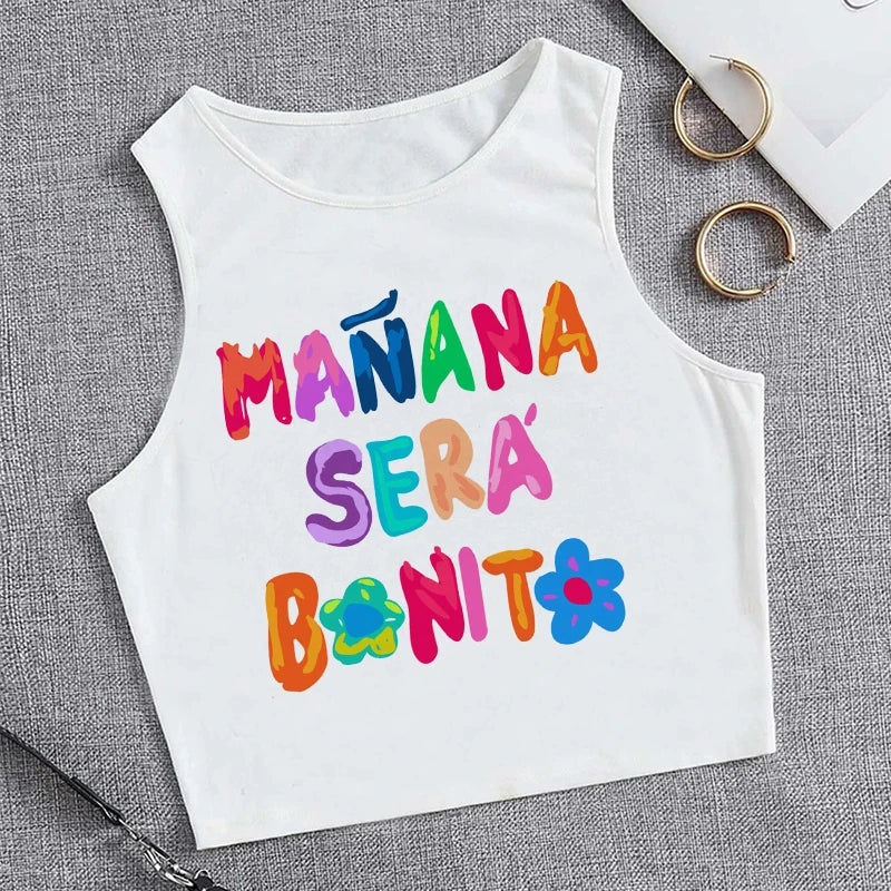 Hip Hop Tank Top Crop Top Manana Sera Bonito Bichota Karol G T Shirt Women Graphic T Shirts Trendy Clothing Grunge Tee Cropped